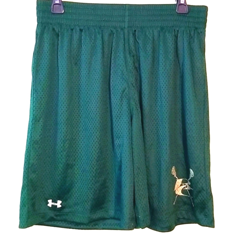 NWT Under Armour heat gear loose fit mesh shorts medium green